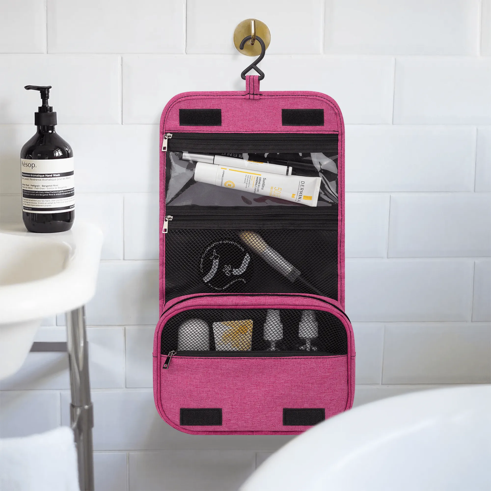 Lalola *Art U Wear* Cosmetic Travel Bag, HooArt Pink & Neutral