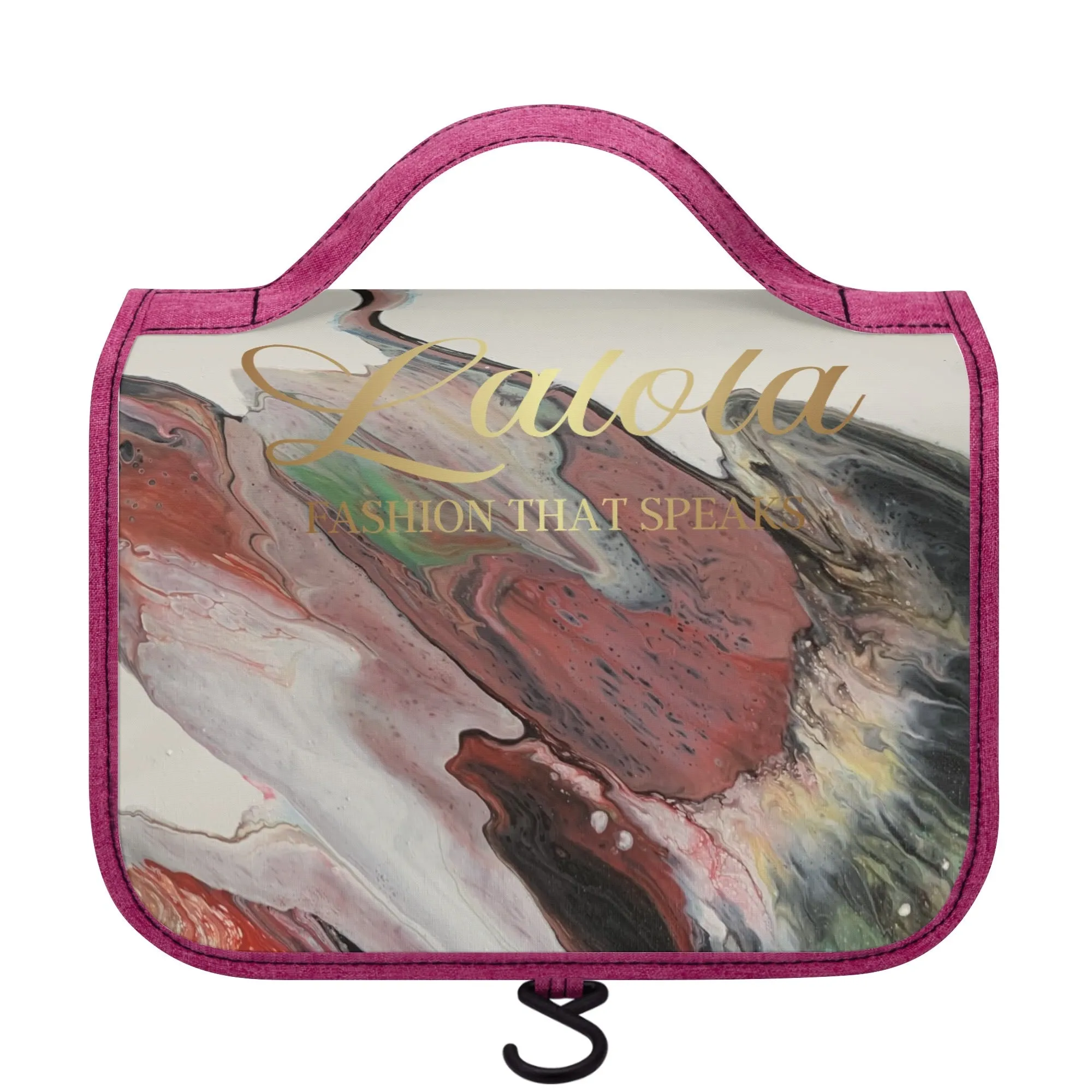 Lalola *Art U Wear* Cosmetic Travel Bag, HooArt Pink & Neutral