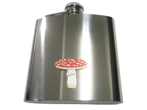 Large Red Toned Mushroom Fungus 6oz Flask