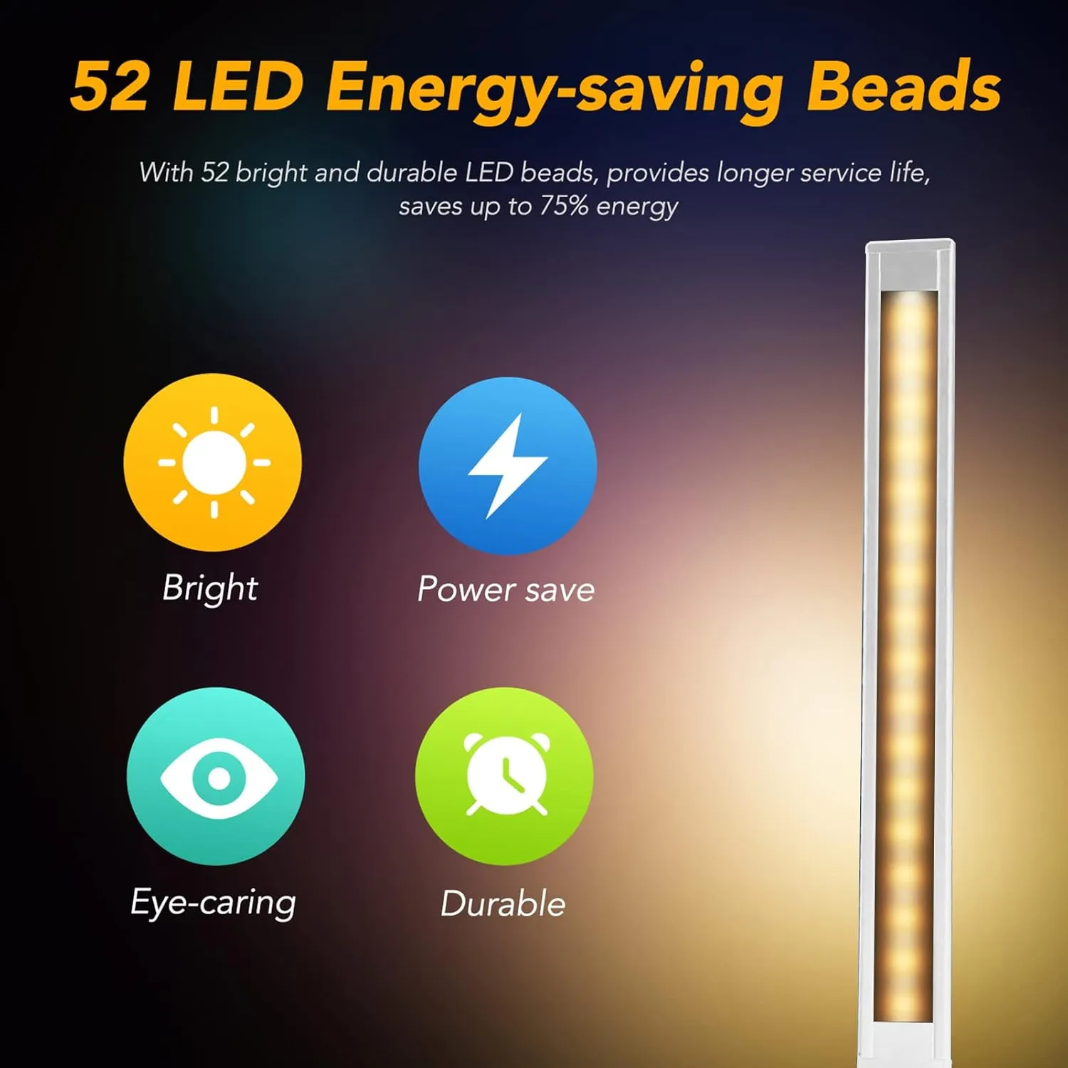 Led Desk Lamp, Desk Lamp with USB Charging Port, 5 Color Modes, 10 Brightness, Natural Light, Eye Caring Reading Lamp, Desk Light for Home Office, Table Lamp, Touch Control, Auto-Timer, White