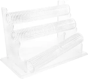 LIFKOME 3-tier Bracelet Jewelry Organizer Transparent Display Stand for Desktop Watch Showing Rack