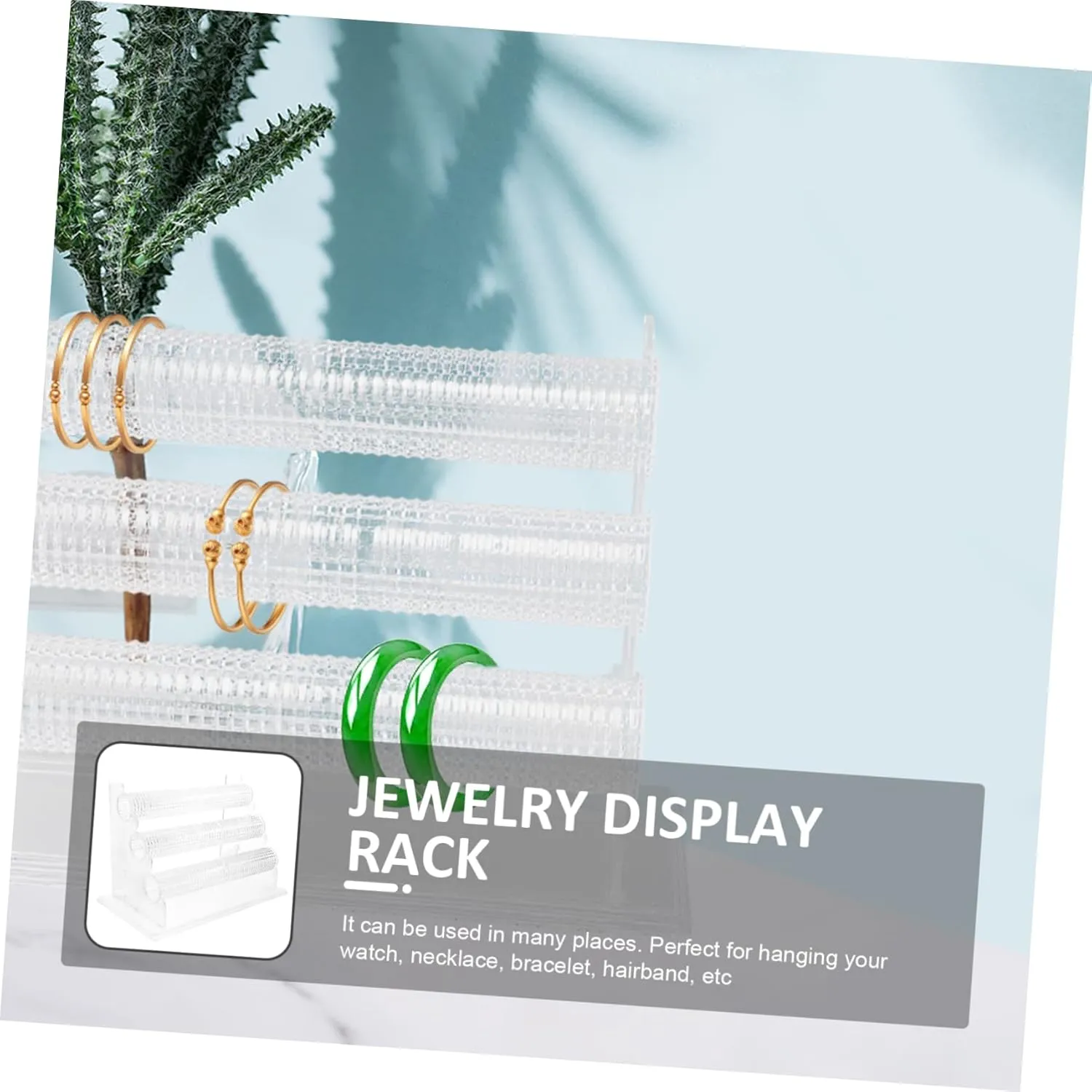 LIFKOME 3-tier Bracelet Jewelry Organizer Transparent Display Stand for Desktop Watch Showing Rack
