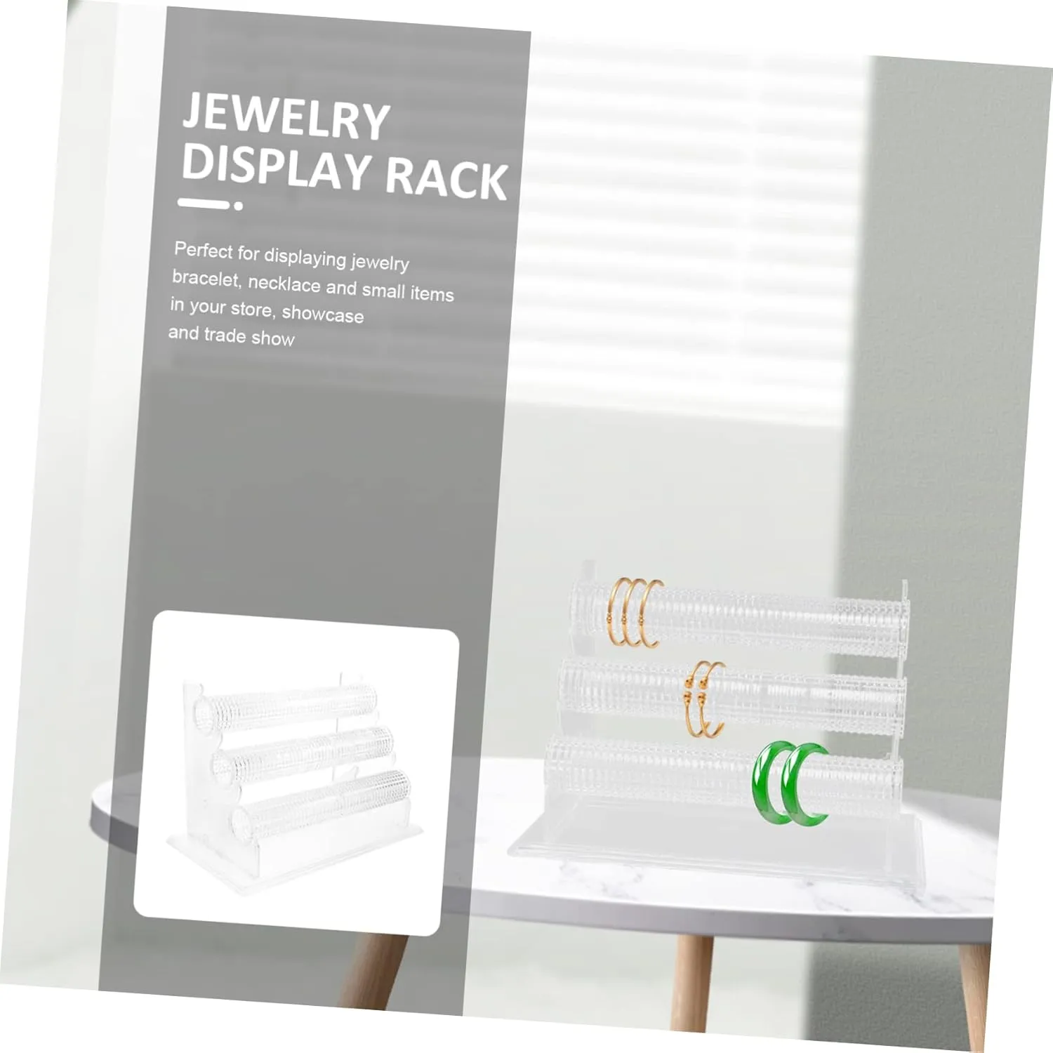 LIFKOME 3-tier Bracelet Jewelry Organizer Transparent Display Stand for Desktop Watch Showing Rack