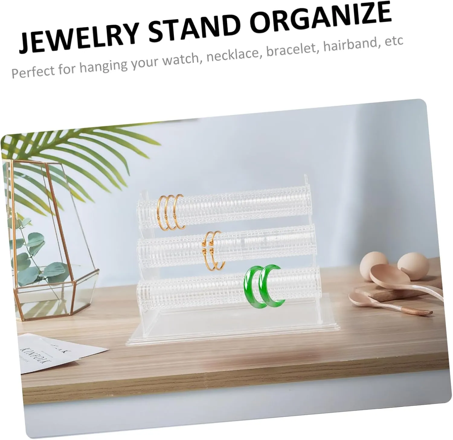 LIFKOME 3-tier Bracelet Jewelry Organizer Transparent Display Stand for Desktop Watch Showing Rack