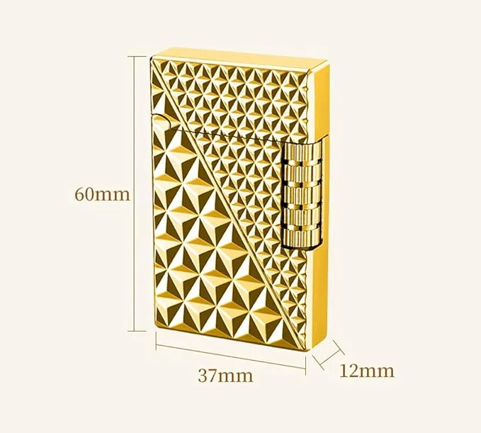Lighters Soft Flame Lighter Traditional Flame Cigar Lighter with Adjustable Flame Dial Vertical Ignition Roller Good for Gift Outdoor Camping Hiking Fishing Grill Adventure Candle (Gold03)