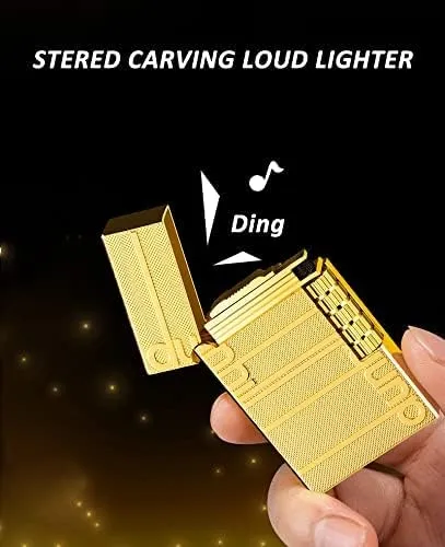 Lighters Soft Flame Lighter Traditional Flame Cigar Lighter with Adjustable Flame Dial Vertical Ignition Roller Good for Gift Outdoor Camping Hiking Fishing Grill Adventure Candle