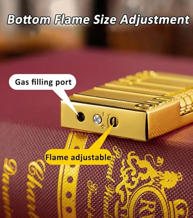 Lighters Soft Flame Lighter Traditional Flame Cigar Lighter with Adjustable Flame Dial Vertical Ignition Roller Good for Gift Outdoor Camping Hiking Fishing Grill Adventure Candle