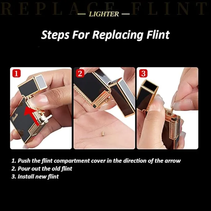 Lighters Soft Flame Lighter Windproof Refillable Butane Traditional Cigar Lighter Good for Cigarette Cigar Candle Camping Hiking Fishing BBQ (Gold)
