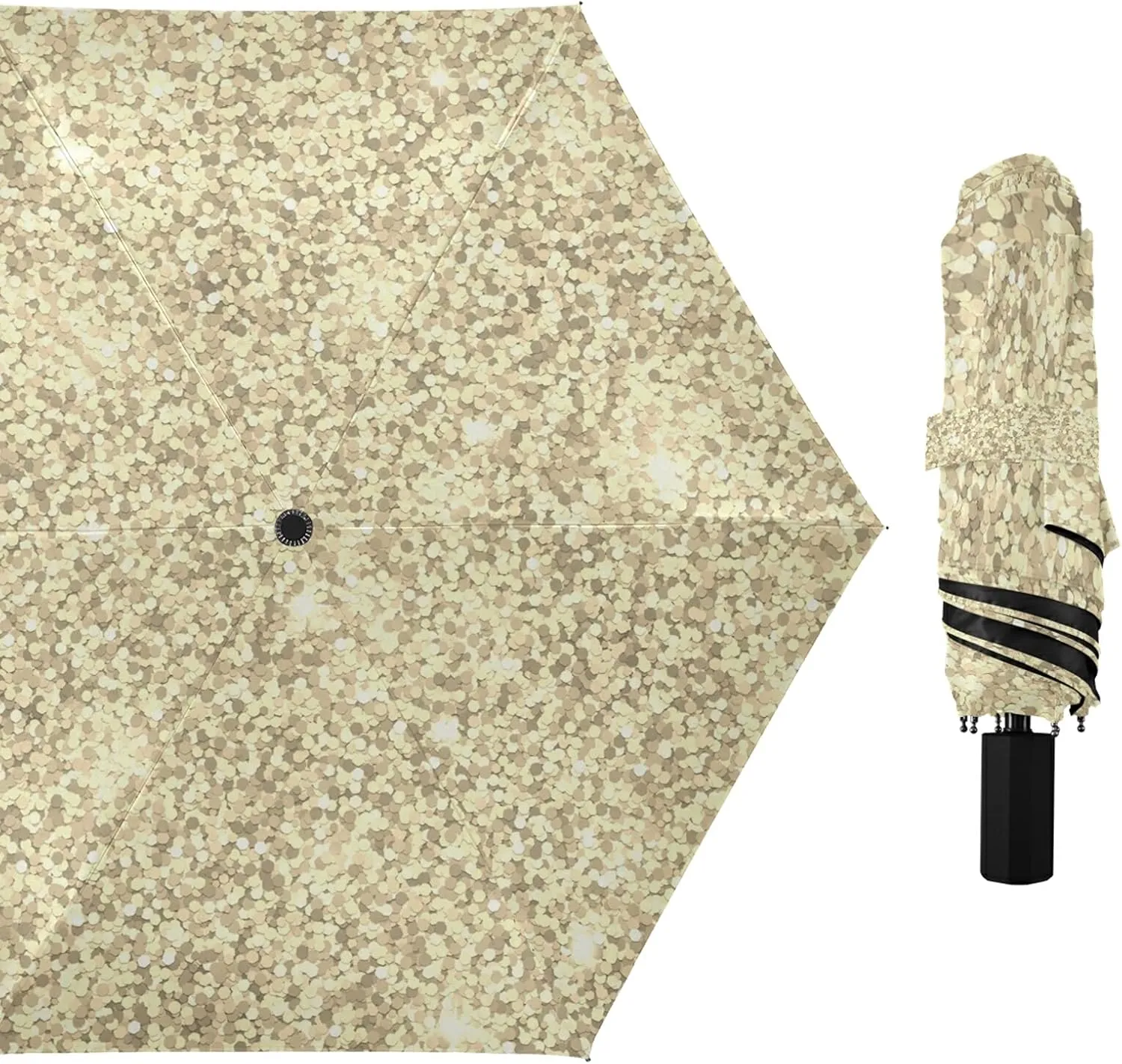 Lightweight Folding Umbrella, Portable Sun Travel Parasol, Compact Anti-UV Strong Rain Umbrella