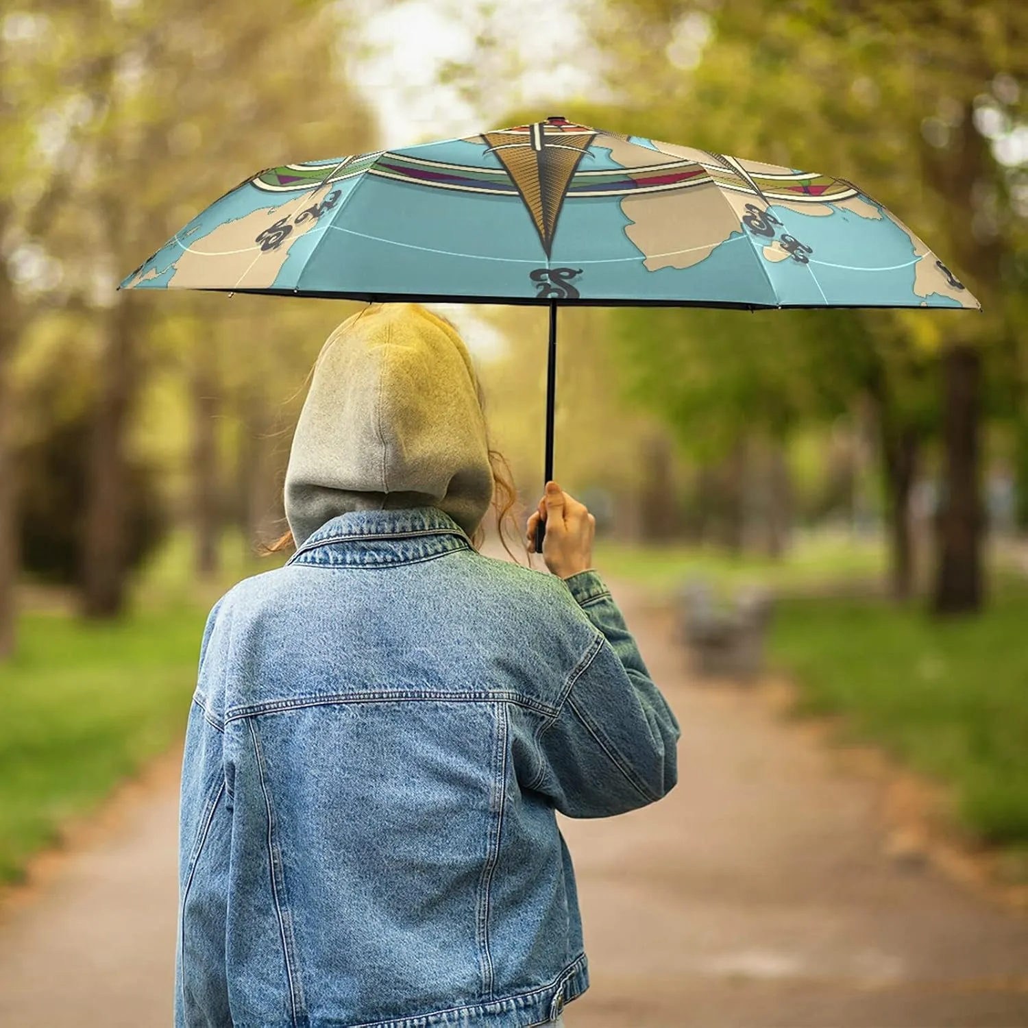 Lightweight Folding Umbrella, Portable Sun Travel Parasol, Compact Anti-UV Strong Rain Umbrella