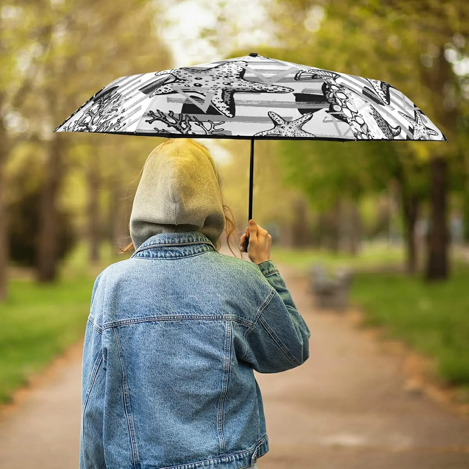 Lightweight Folding Umbrella, Portable Sun Travel Parasol, Compact Anti-UV Strong Rain Umbrella