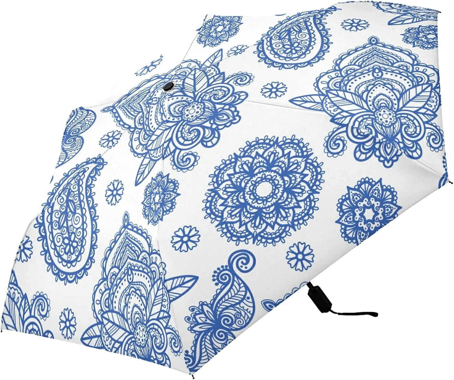 Lightweight Folding Umbrella, Portable Sun Travel Parasol, Compact Anti-UV Strong Rain Umbrella