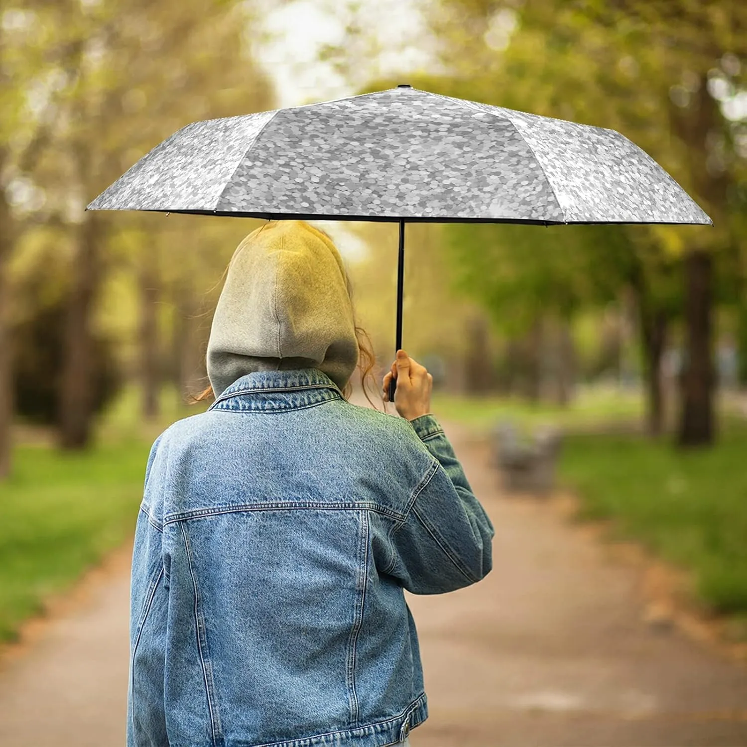 Lightweight Folding Umbrella, Portable Sun Travel Parasol, Compact Anti-UV Strong Rain Umbrella