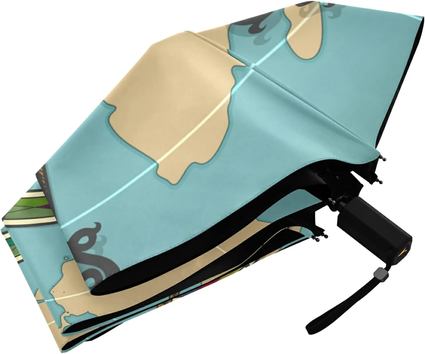 Lightweight Folding Umbrella, Portable Sun Travel Parasol, Compact Anti-UV Strong Rain Umbrella