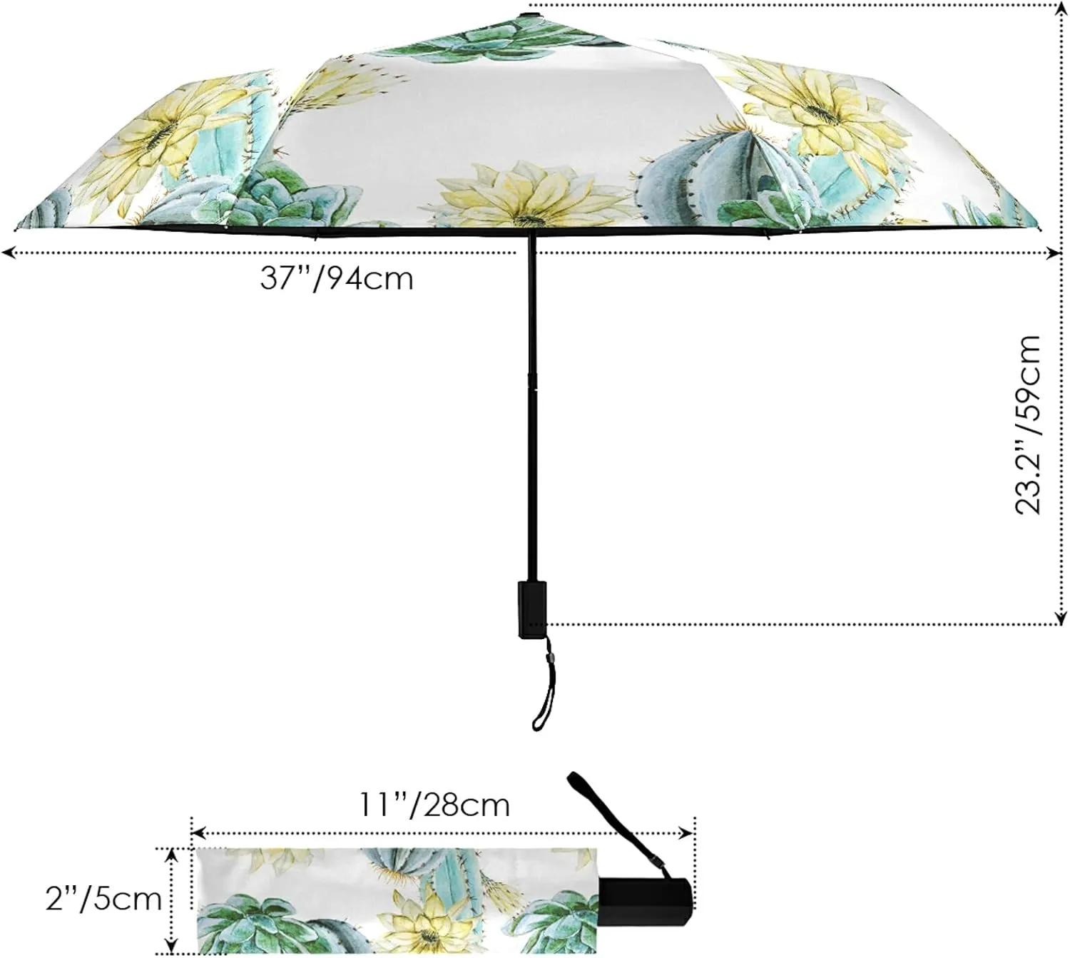Lightweight Folding Umbrella, Portable Sun Travel Parasol, Compact Anti-UV Strong Rain Umbrella