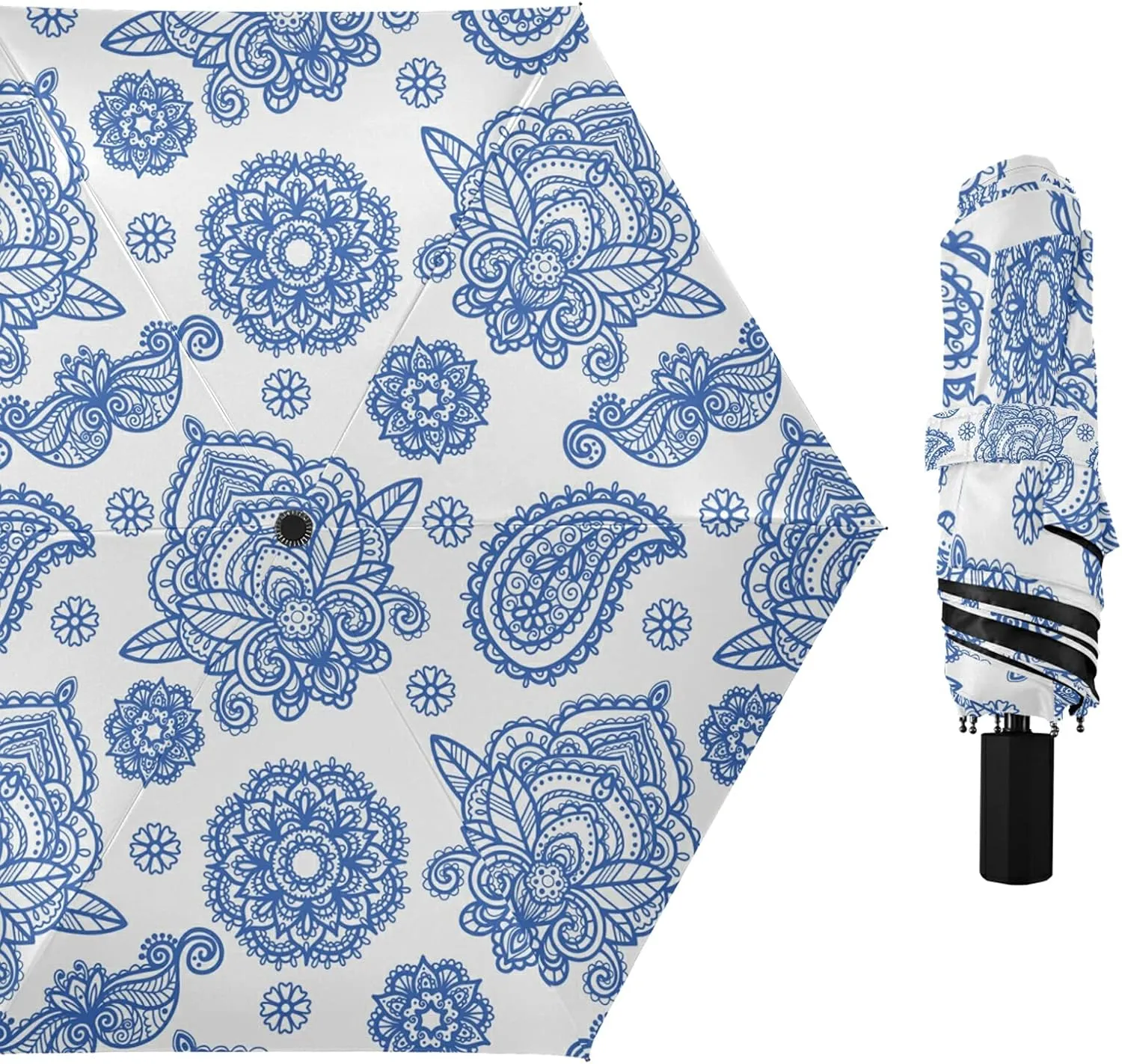 Lightweight Folding Umbrella, Portable Sun Travel Parasol, Compact Anti-UV Strong Rain Umbrella