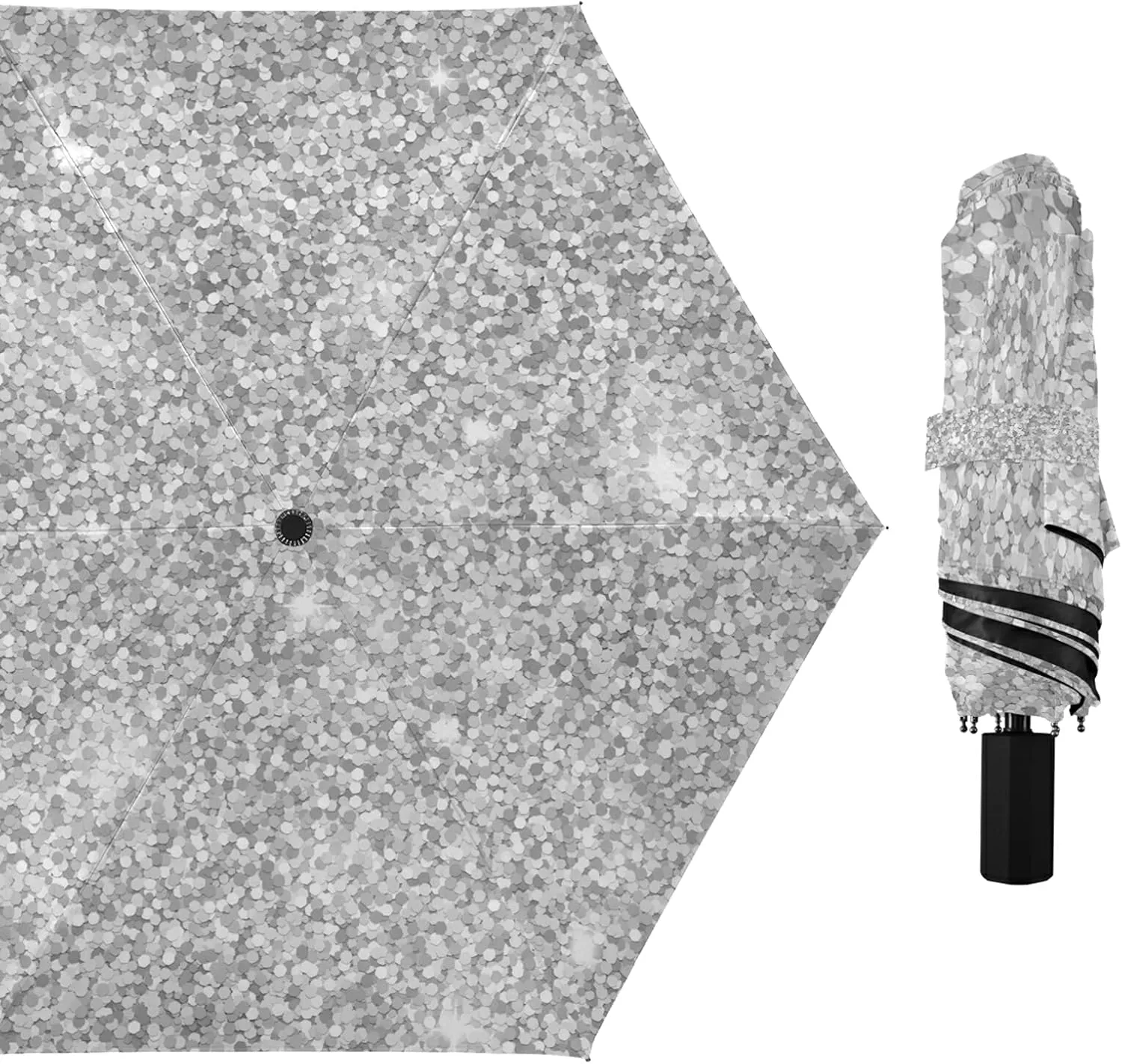 Lightweight Folding Umbrella, Portable Sun Travel Parasol, Compact Anti-UV Strong Rain Umbrella