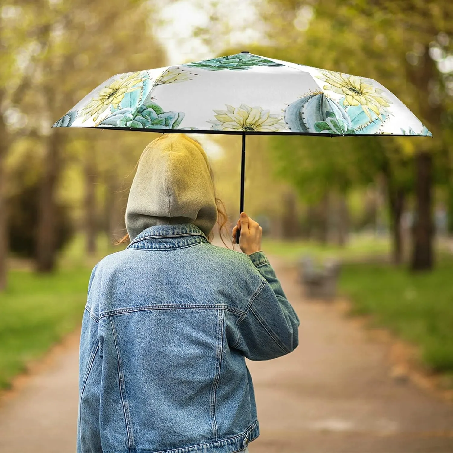 Lightweight Folding Umbrella, Portable Sun Travel Parasol, Compact Anti-UV Strong Rain Umbrella