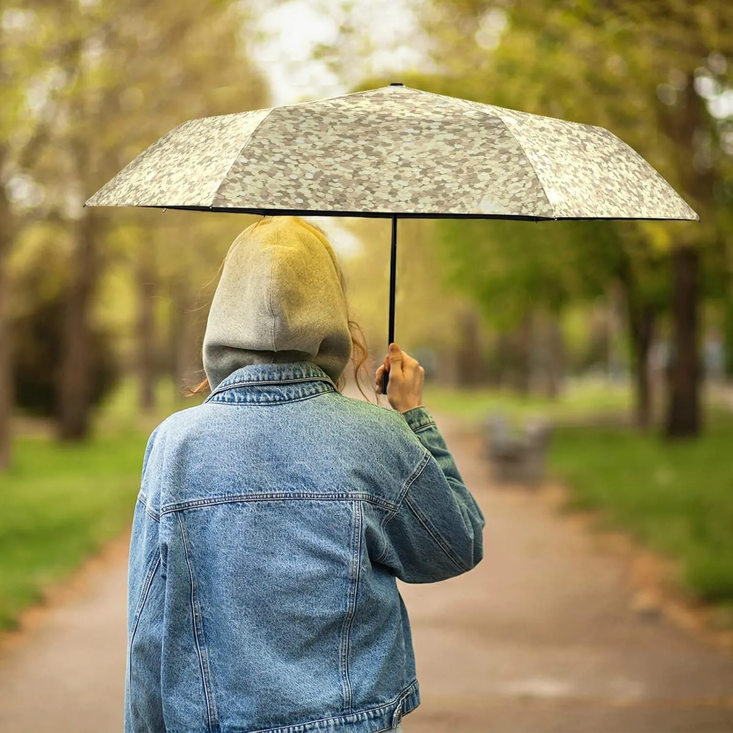 Lightweight Folding Umbrella, Portable Sun Travel Parasol, Compact Anti-UV Strong Rain Umbrella