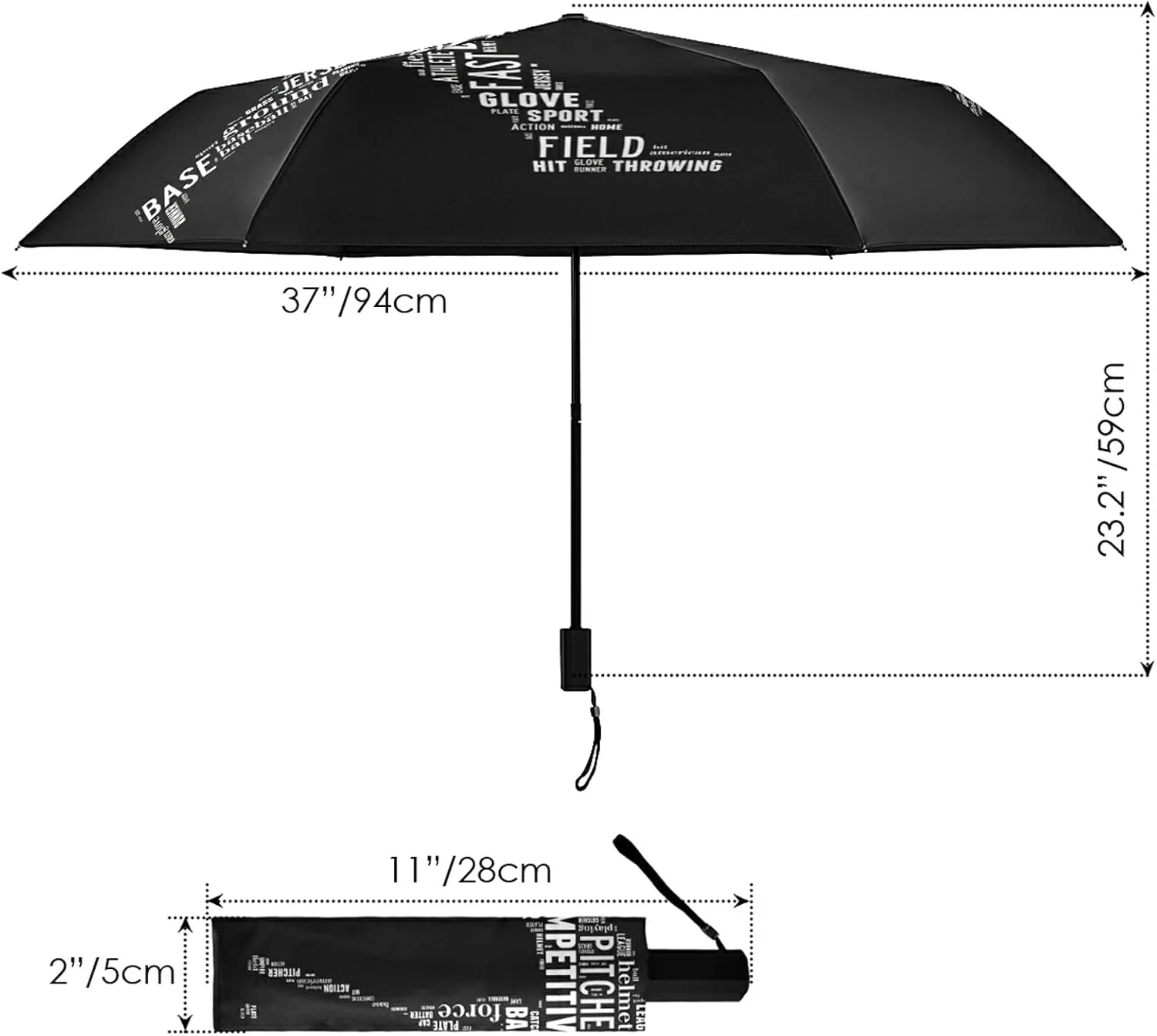 Lightweight Folding Umbrella, Portable Sun Travel Parasol, Compact Anti-UV Strong Rain Umbrella