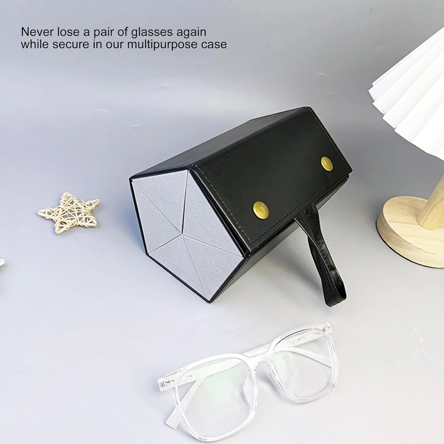 Longjet Sunglasses Organizer 5 Slots Travel Glasses Case Multiple Pairs Eyeglasses Storage Box Hanging Eyewear Holder