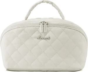 LOVEVOOK Large Capacity Travel Makeup Bag 2Pcs - Puffer Cosmetic Organizer for Women, Waterproof Foldable Toiletry Bag Set with Divider & Handle, Portable Essentials & Gifts White