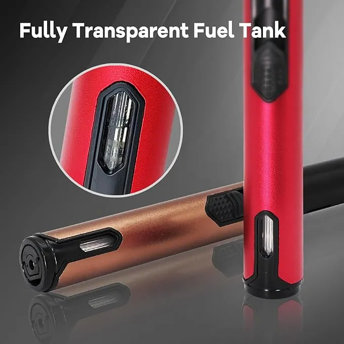 Luxgaze Long Torch Lighters, 2 Pack Butane Torch Lighter Refillable Gas Jet Flame Lighter Adjustable Windproof Pen Torch Lighter for Camping Candle Grill BBQ Outdoor Fireworks (Fuel Not Included)