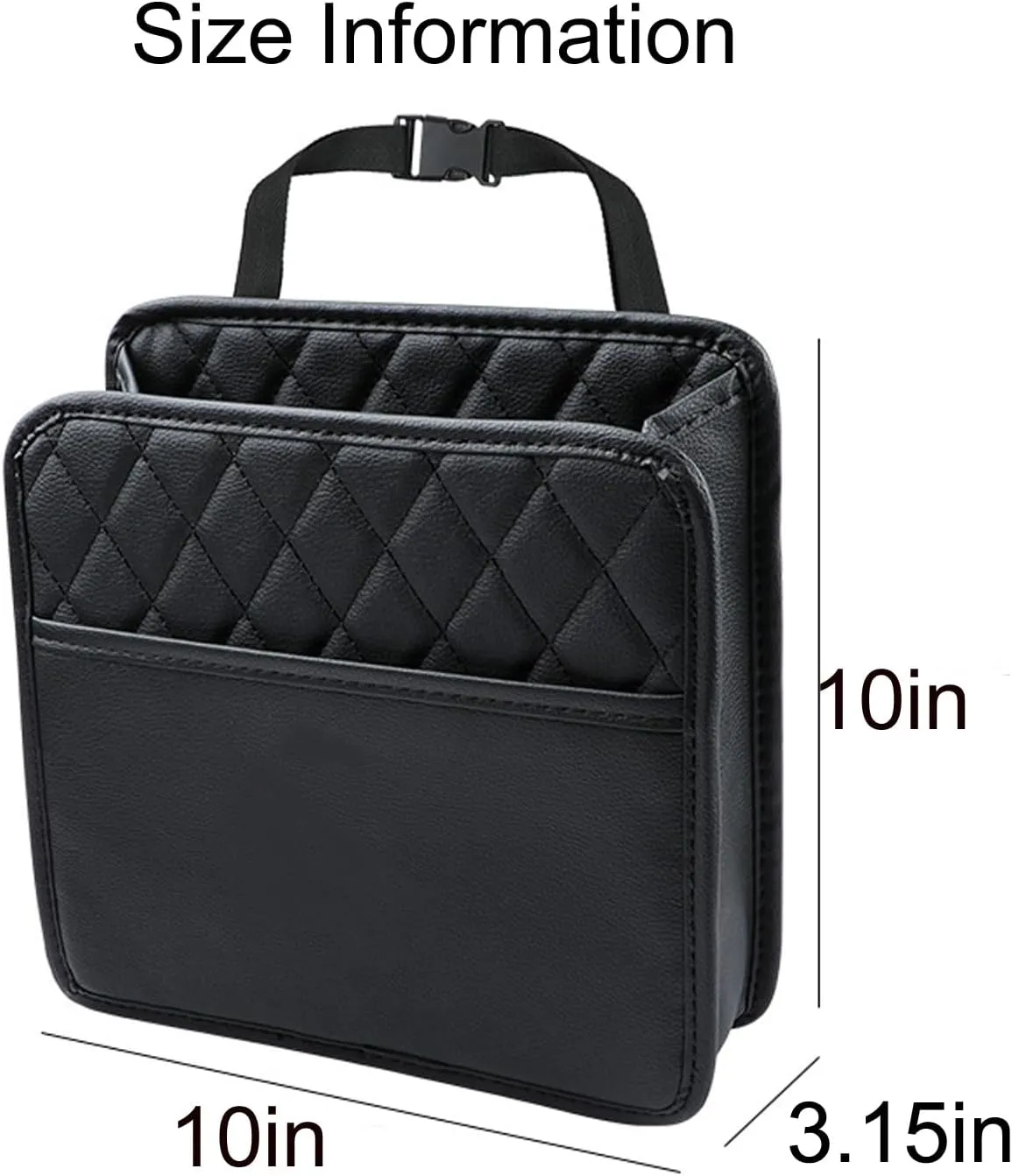 LXUNYI Car Seat Organizer,2 Pack Waterproof Pu Leather Backseat Car Organizer and Storage Bag Foldable Universal Hanging Car Seat Back Organizers for Kids & Adults Car Travel Accessories（Black）