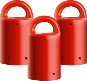 MagnetPal 3 pack Heavy-Duty Neodymium Anti-Rust Magnet, Best for Magnetic Stud Finder / Key Organizer / Indoor and Outdoor Multi Uses, Red with Key Ring (SP-MPM3RD)