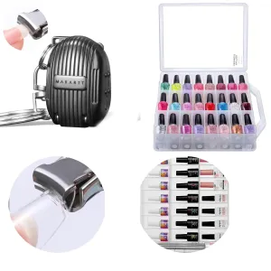 Makartt Universal Clear Nail Polish Organizer Holder Bundle with Nail Clipper Foldable Nail Cutter Black Nail Clippers Mini Fingernail Clipper with Keyring