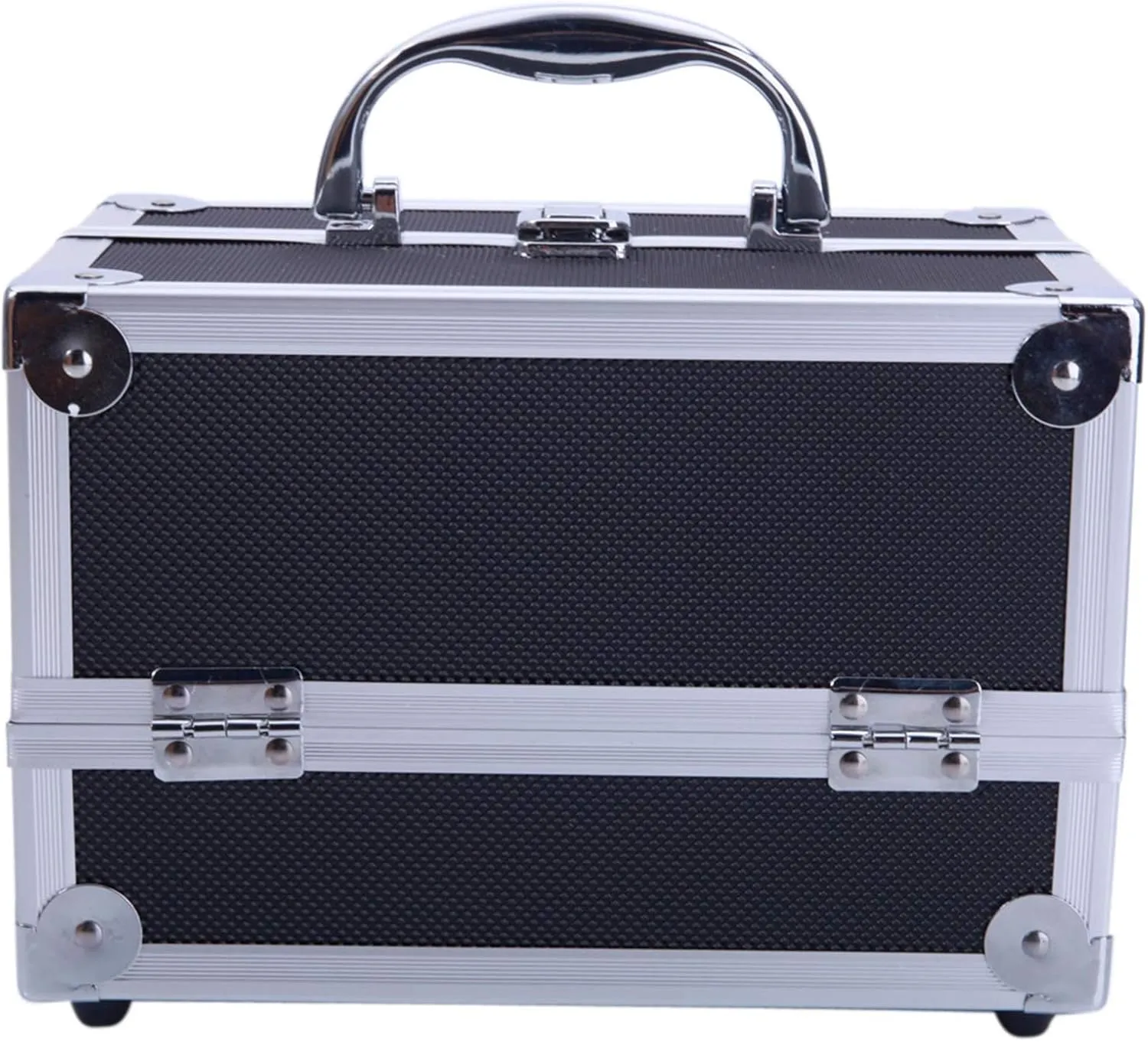 Makeup Train Case,Makeup Cosmetic Case Organizer with Mirror,Portable Artist Storage Bag with Adjustable Dividers for Cosmetics Makeup Brushes Toiletry Jewelry Digital Accessories (Black)