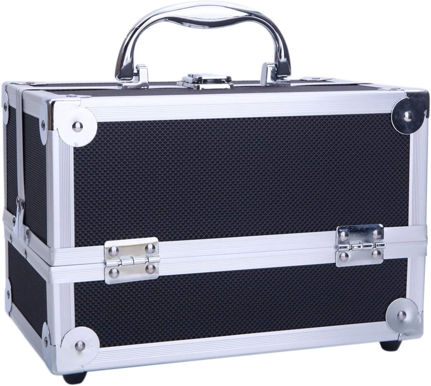 Makeup Train Case,Makeup Cosmetic Case Organizer with Mirror,Portable Artist Storage Bag with Adjustable Dividers for Cosmetics Makeup Brushes Toiletry Jewelry Digital Accessories (Black)