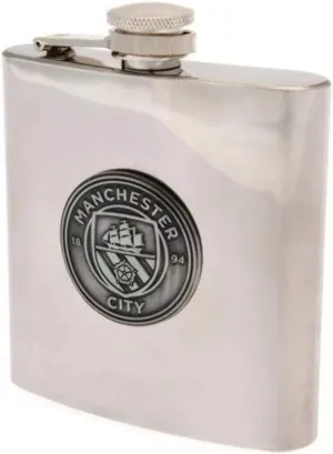 Manchester City FC Stainless Steel Hip Flask in Gift Box - Authentic EPL