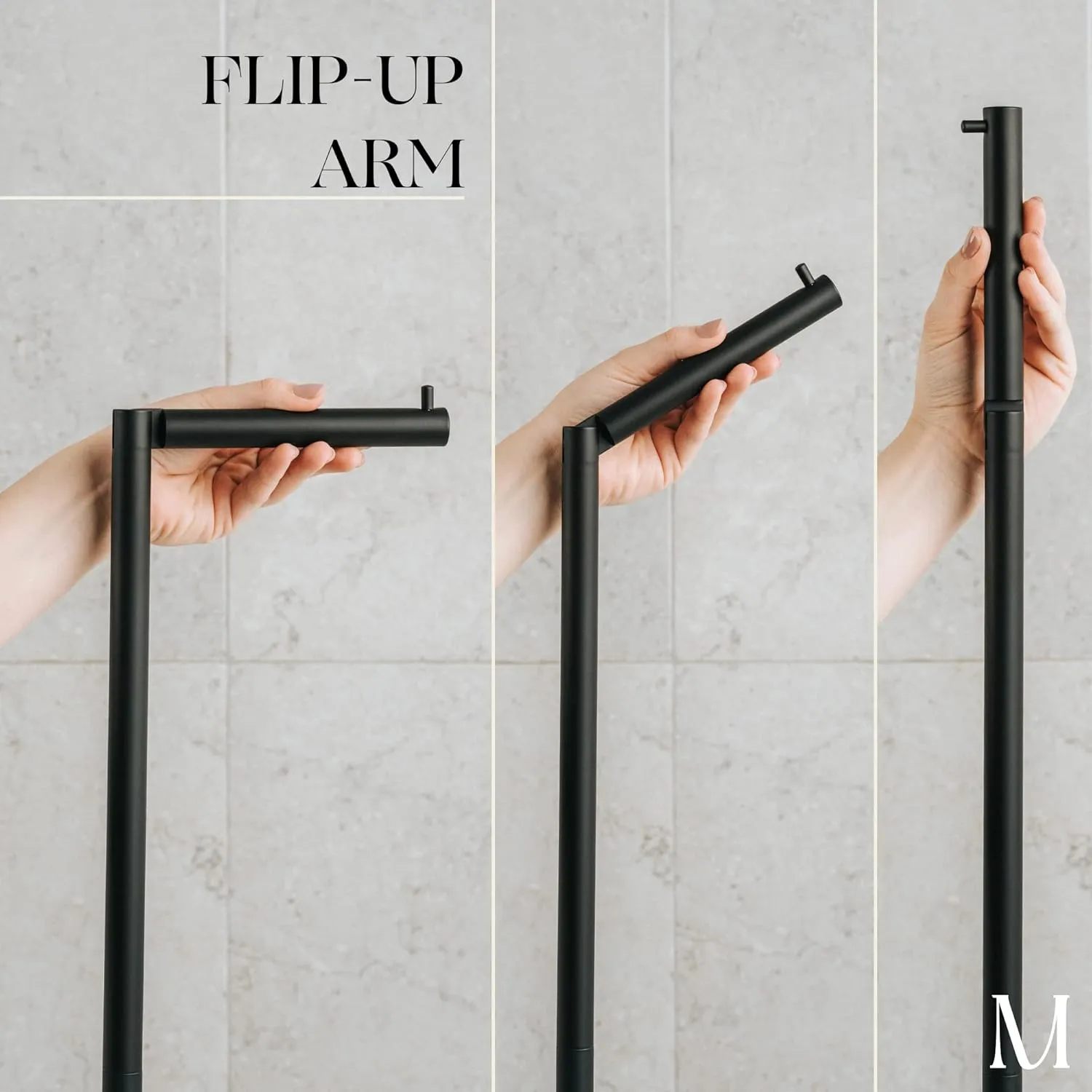 MARMOLUX ACC Free Standing Matte Black Toilet Paper Holder Stand White Marble Base and Storage - 4 Jumbo Roll Bathroom Hardware Toilet Tissue Organizer - Stainless Steel Bathroom Decor Accessory