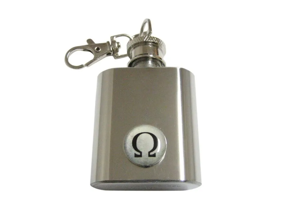 Mathematical Greek Omega Symbol 1 Oz. Stainless Steel Key Chain Flask