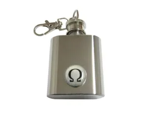Mathematical Greek Omega Symbol 1 Oz. Stainless Steel Key Chain Flask