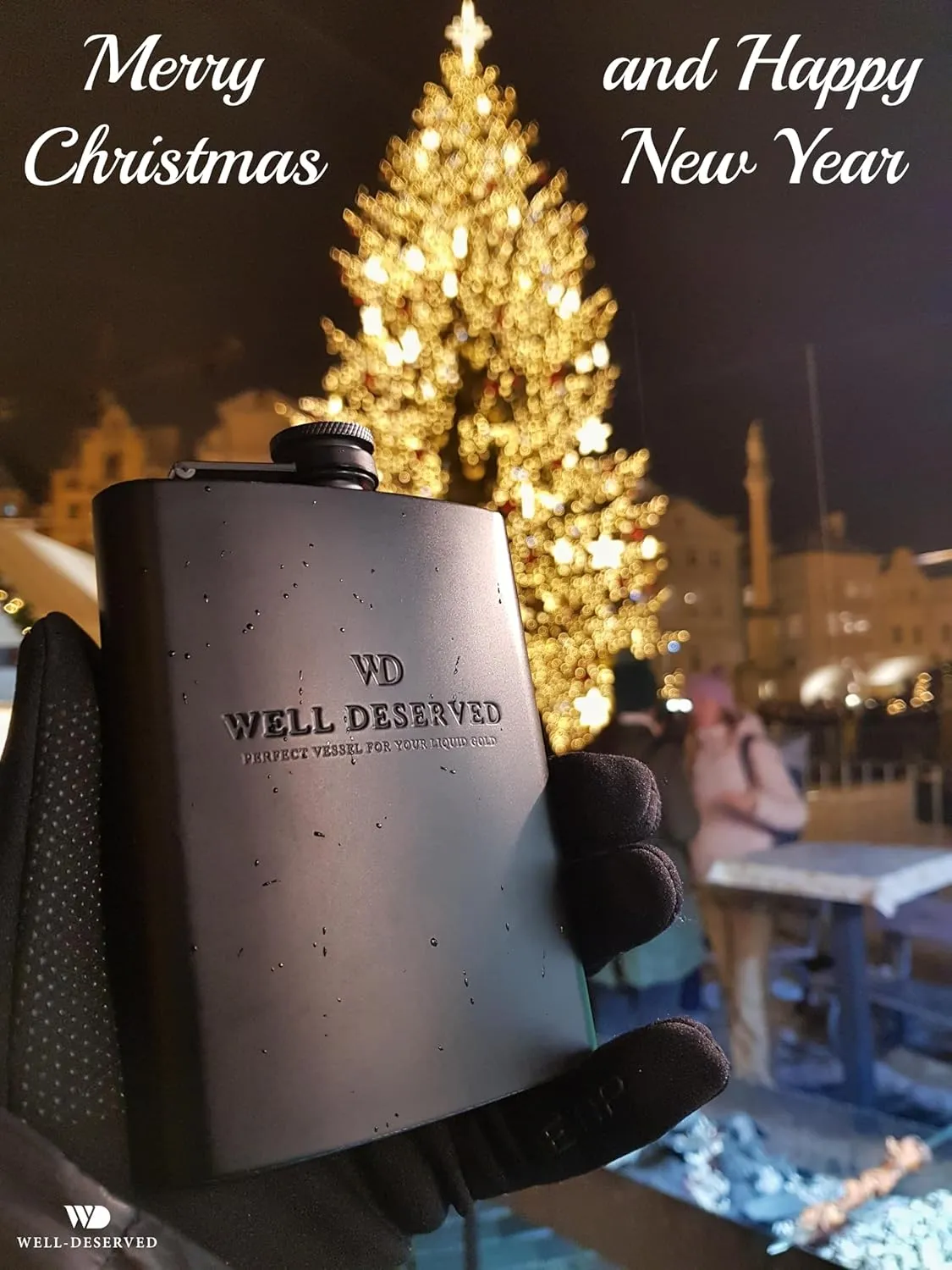 Matte Black Flask 8 oz   Black Funnel   Black Canvas Pouch. Gift Set, Classy Packaging. Engraved Well-Deserved. Stainless Steel Hip Flask For Liquor For Men