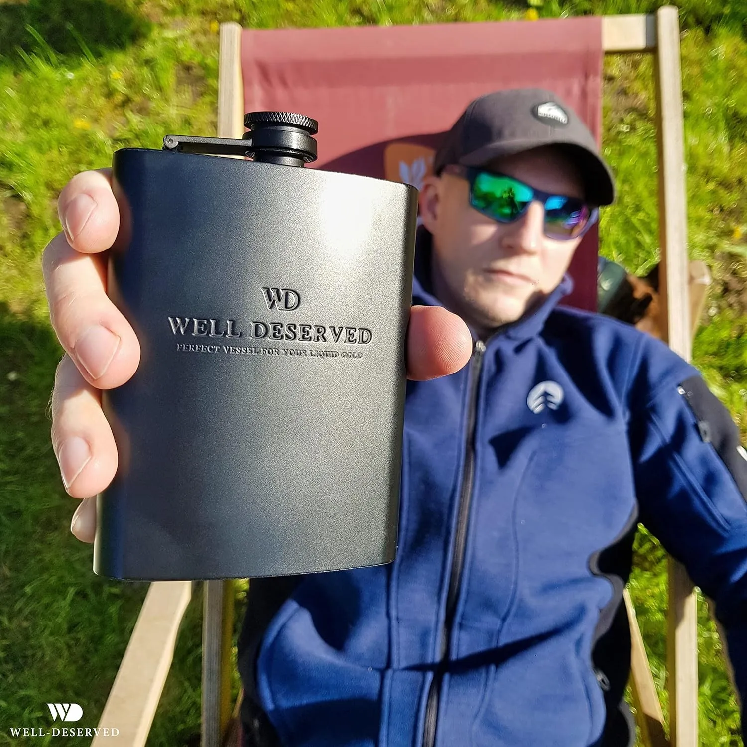 Matte Black Flask 8 oz   Black Funnel   Black Canvas Pouch. Gift Set, Classy Packaging. Engraved Well-Deserved. Stainless Steel Hip Flask For Liquor For Men