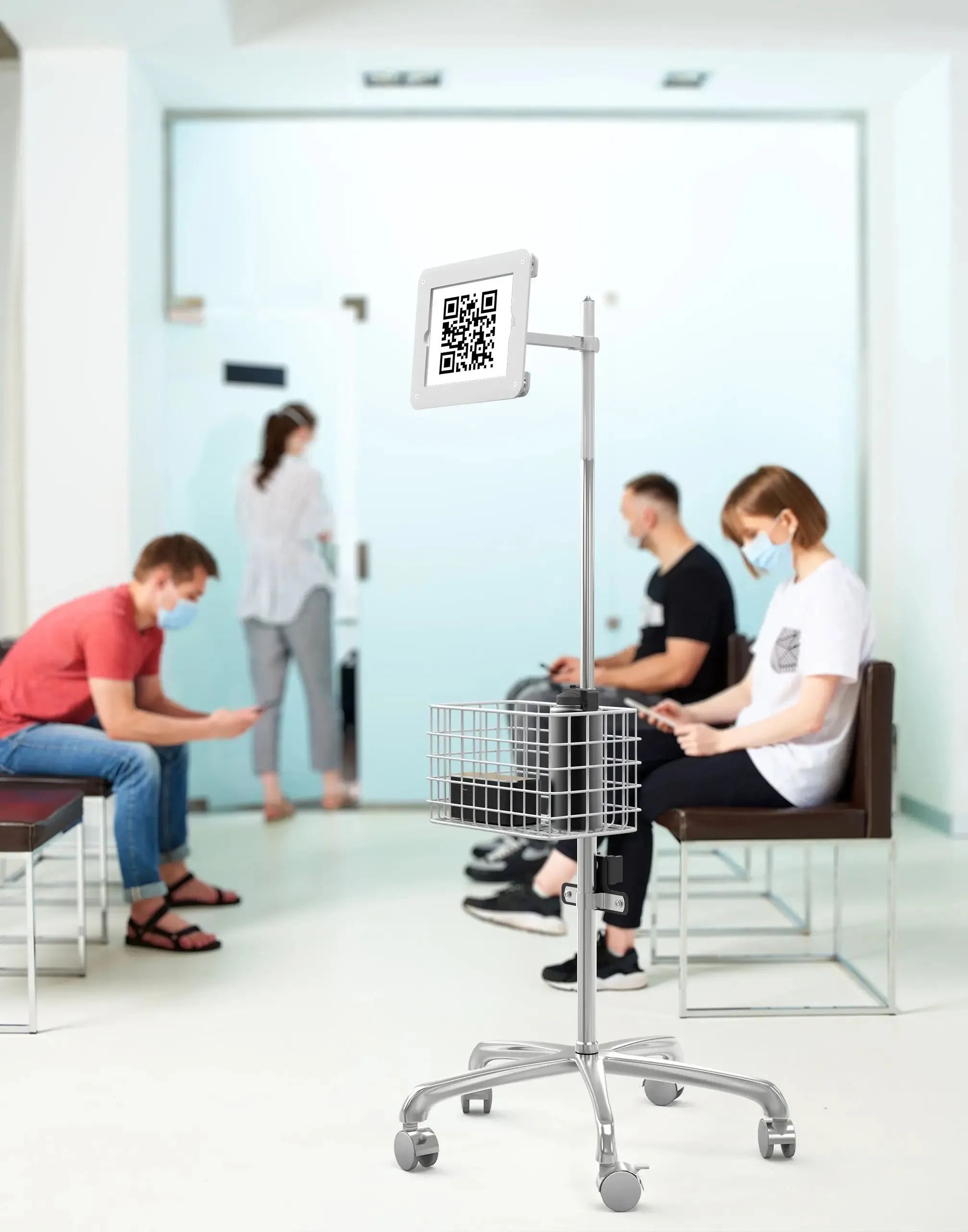 Medical Rolling Cart with Articulating Arm & Accessories