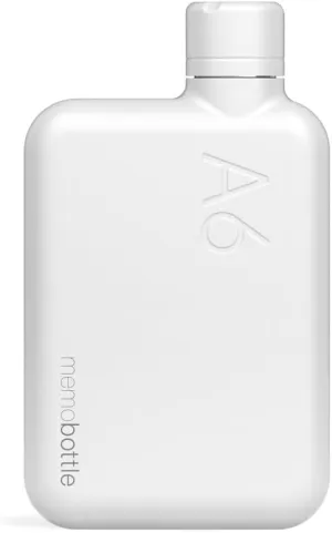 memobottle A6 STAINLESS STEEL (WHITE) | 16 oz / 500 ml | Durable, Leak-Proof, Premium Water Bottle | BPA-free| Ideal for Modern Lifestyle, Gym Workouts & Travel