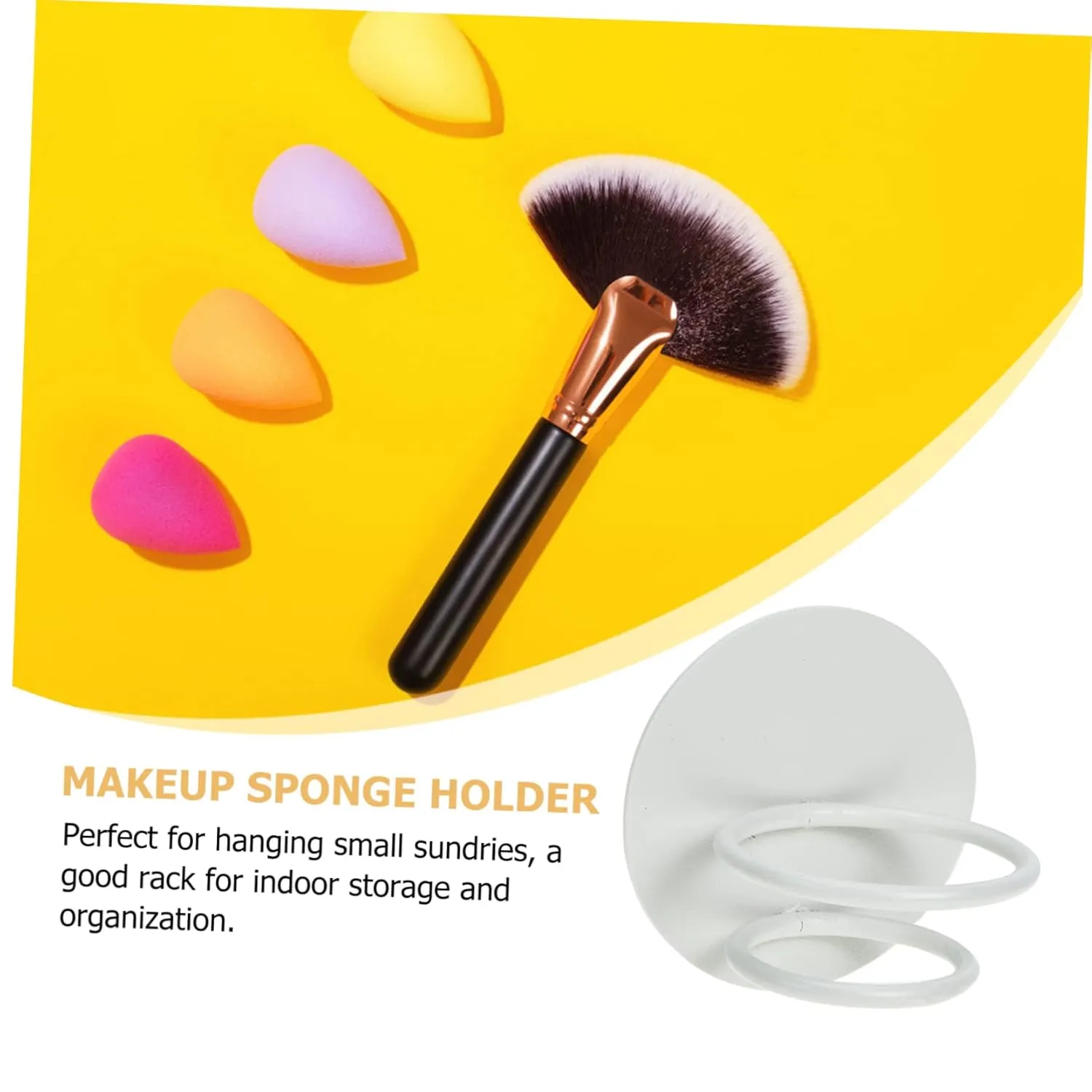 Mikinona Beauty Sponge Holder Stand Round Makeup Sponge Rack 2pcs Wall Mount Holders Powder Puff Organizer