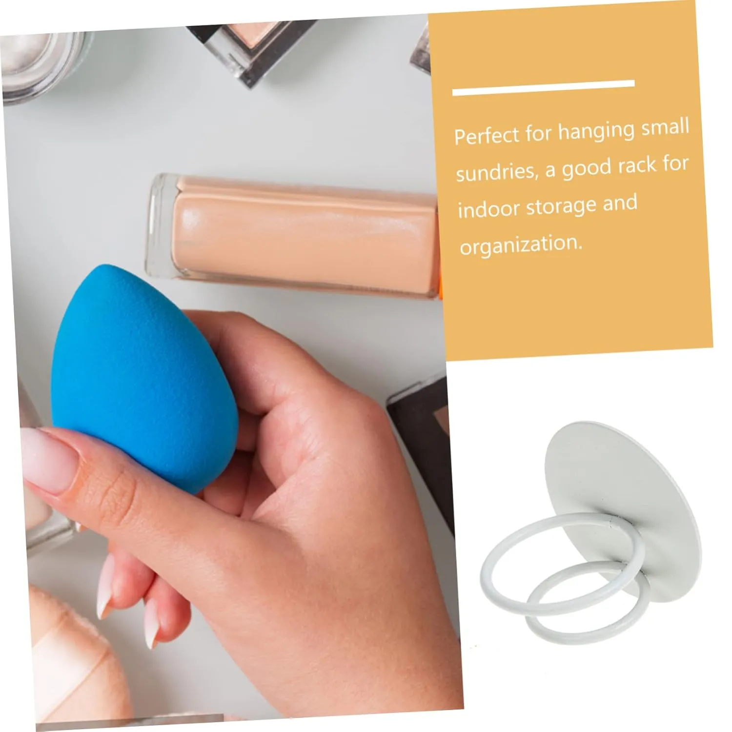 Mikinona Beauty Sponge Holder Stand Round Makeup Sponge Rack 2pcs Wall Mount Holders Powder Puff Organizer