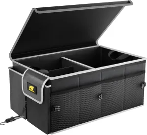 MIKKUPPA Car Trunk Organizer - 65L Cationic Oxford Cloth Trunk Organizer with Lid for SUV, Truck, and Van - Foldable and Skin-Friendly Material - Adjustable Straps and Non-Slip Bottom