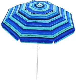 Milisten Beach Umbrella with Adjustable Crank Striped Outdoor Sunshade Canopy for Garden Deck Backyard Pool Windproof Design with Air Vent UV Protection