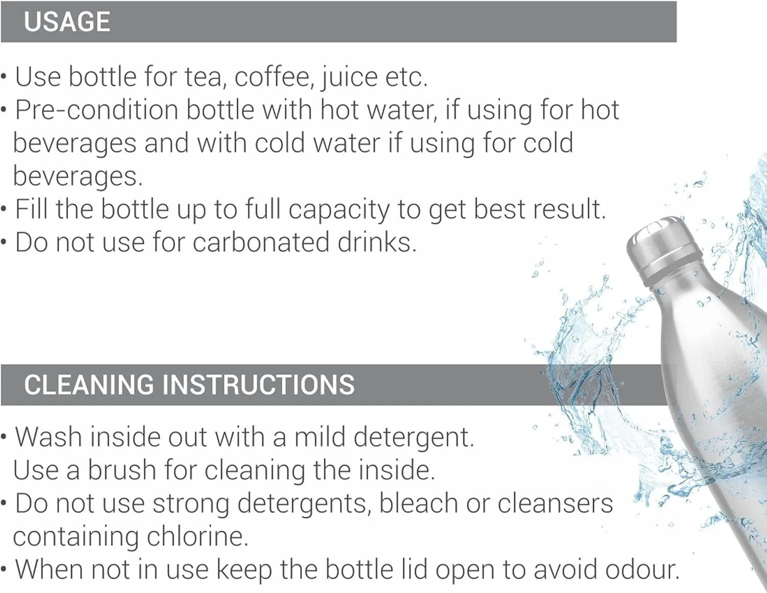 Milton Insulated Water Bottle 700 ml, (24 oz) Stainless Steel Double Walled Vacuum for 24 Hours Hot and Cold, Leakproof, BPA Free, Thermosteel Duo-DLX 750 Blue