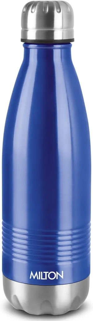 Milton Insulated Water Bottle 700 ml, (24 oz) Stainless Steel Double Walled Vacuum for 24 Hours Hot and Cold, Leakproof, BPA Free, Thermosteel Duo-DLX 750 Blue