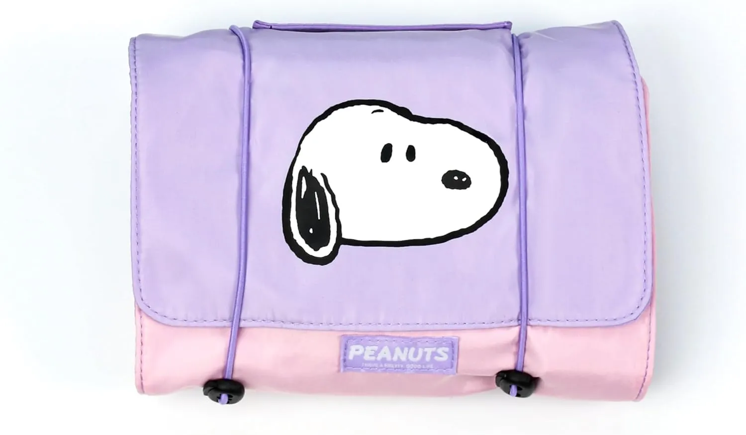 MINISO Snoopy Colorful Life Collection Foldable Makeup Bag Cosmetic Bag Waterproof Large Roll-Up Portable Travel Organizer For Women Girls