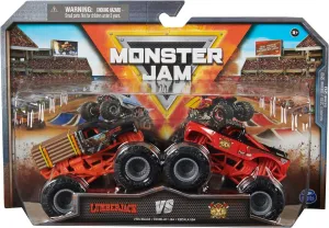 Monster Jam 2024 Official 1:64 Scale Diecast Truck 2-Pack (Series 28 Axe Fire Rescue vs Lumberjack)