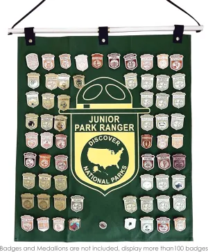 National Park Junior Ranger Scout Badges Display BANNER Plus/Enamel Pin & Patch Organizer