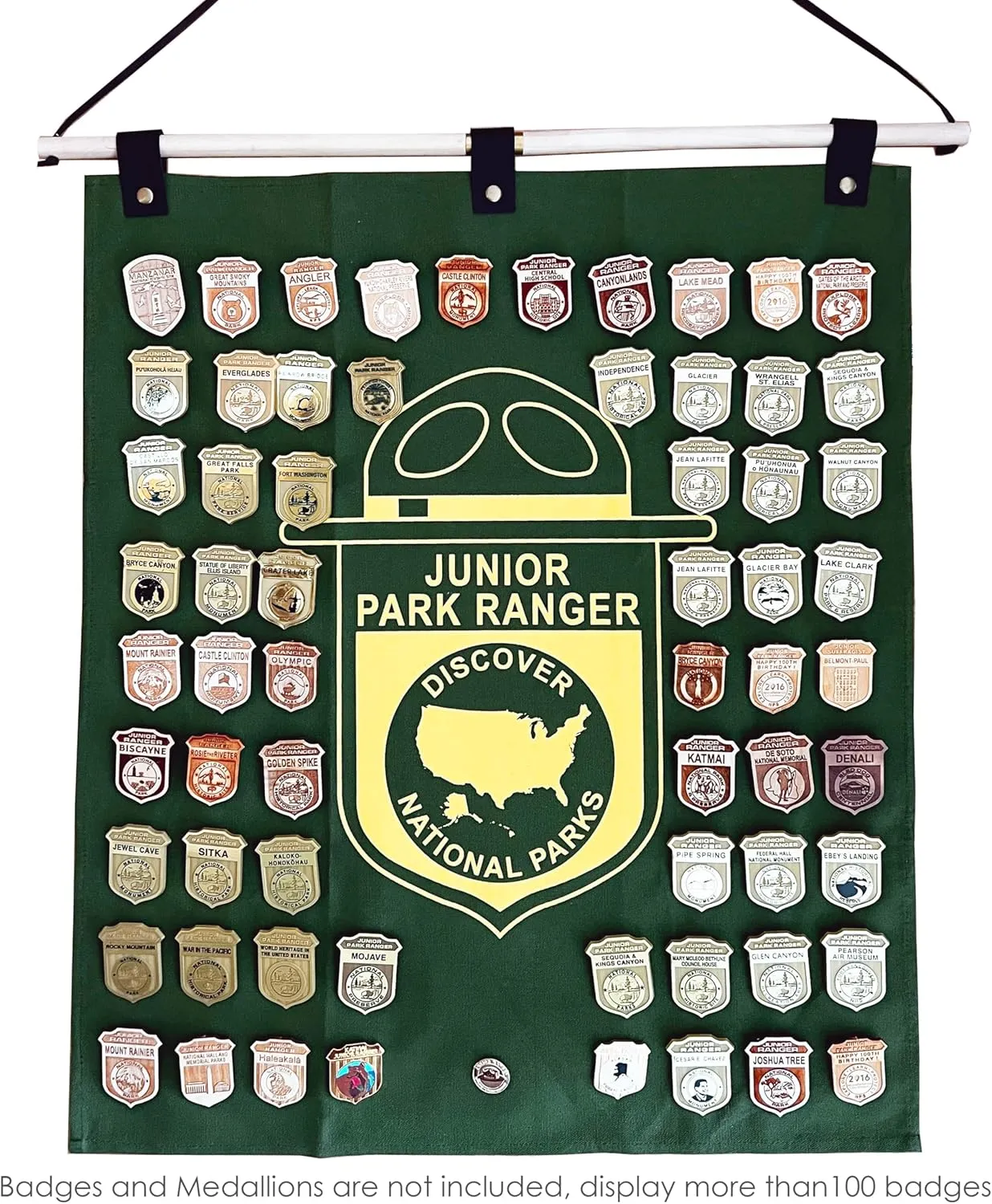 National Park Junior Ranger Scout Badges Display BANNER Plus/Enamel Pin & Patch Organizer